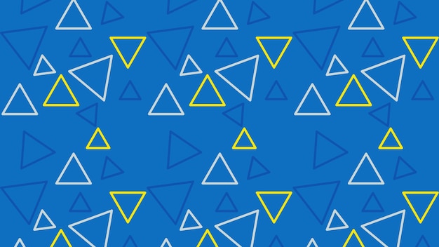 Geometrisch patroon met blauwe en gele driehoeken