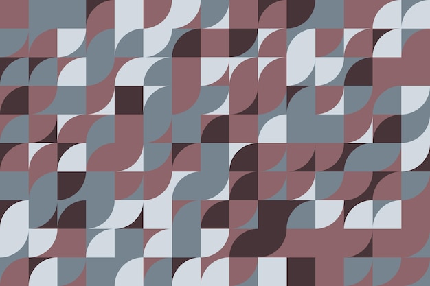 Geometrisch patroon met ronde en rechthoekige vormen in trendy platte herfstkleuren Abstracte vector