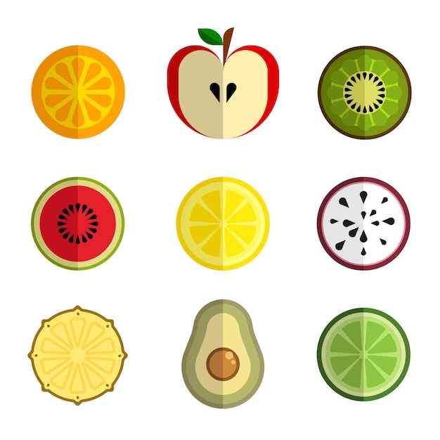 Vector geometrisch rond fruit