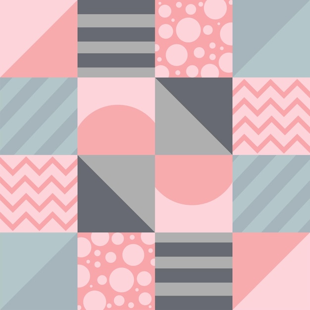 Vector geometrisch roze en grijs naadloos patroon