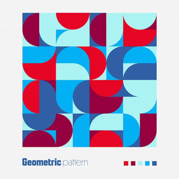 Geometrisch trendy patroon Bauhaus stijl moderne kleurrijke achtergrond met eenvoudige elementen retro textuur
