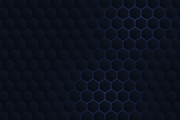 Geometrisch zwart zeshoekig ontwerp als achtergrond met blacklight