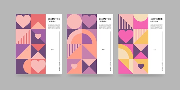 Vector geometrische abstracte covers met harten