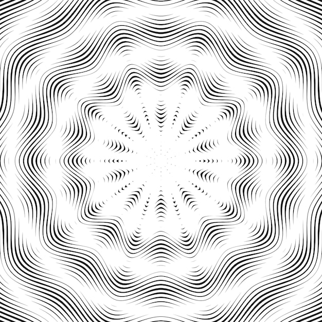 Geometrische achtergrond gemaakt met moiré-techniek. Vector contrast gevoerde tegels met visuele effecten.