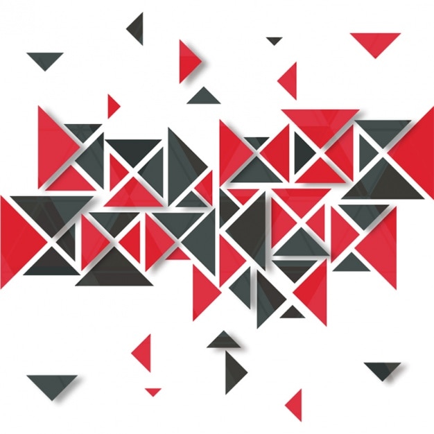 Geometrische achtergrond met zwarte en rode driehoekjes