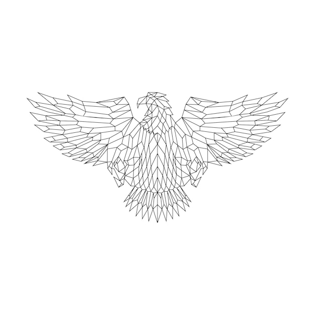 Geometrische adelaar logo pictogram vectorillustratie