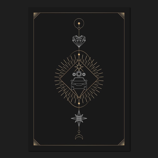 Geometrische astrologische symbolen tarotkaart