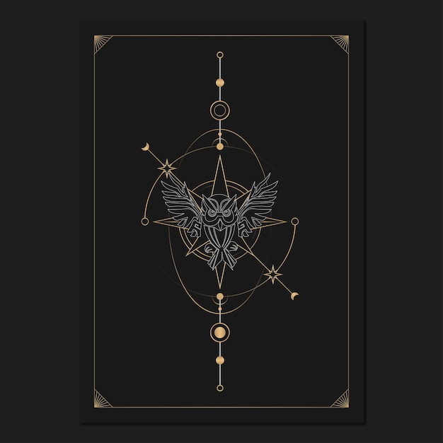 Geometrische astrologische symbolen tarotkaart