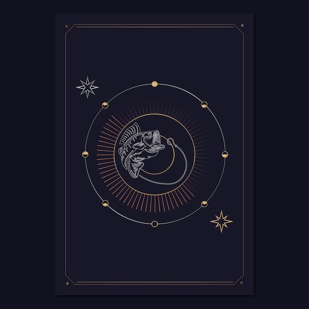 Geometrische astrologische symbolen tarotkaart