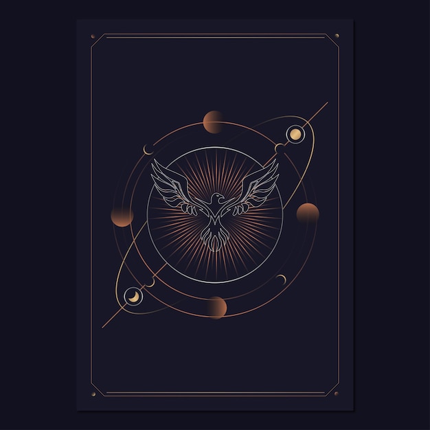 Geometrische astrologische symbolen tarotkaart