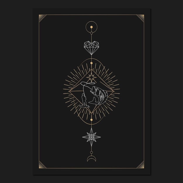 Geometrische astrologische symbolen tarotkaart