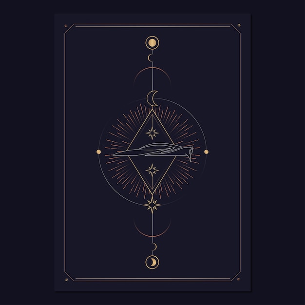 Geometrische astrologische symbolen tarotkaart