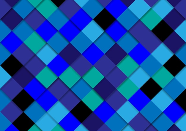 Geometrische blauwe vierkante patroon kleur presentatie achtergrond