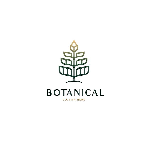 Vector geometrische botanische natuur boom logo concept