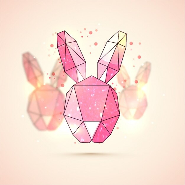 Vector geometrische bunny achtergrond voor pasen