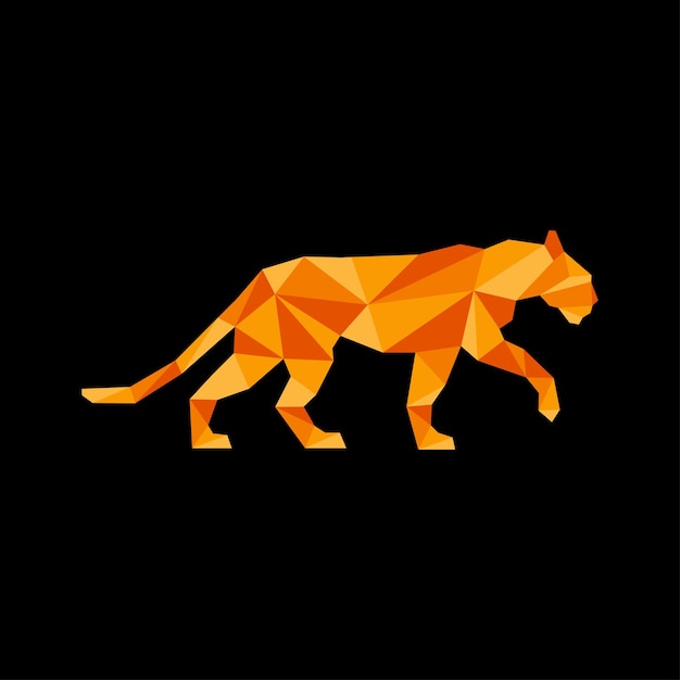 Geometrische cheetah tijger luipaard panter logo vector