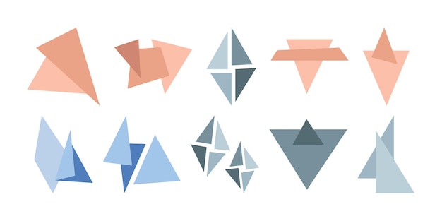Geometrische decoratieve elementen in pastelkleuren Moderne en trendy set geometrische vectorvormen