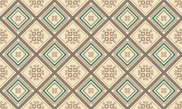 Geometrische etnische Oosterse naadloze patroon traditioneel ontwerp voor achtergrond, tapijt, behang, kleding, verpakking, Batik, stof, Vector illustration.embroidery stijl.