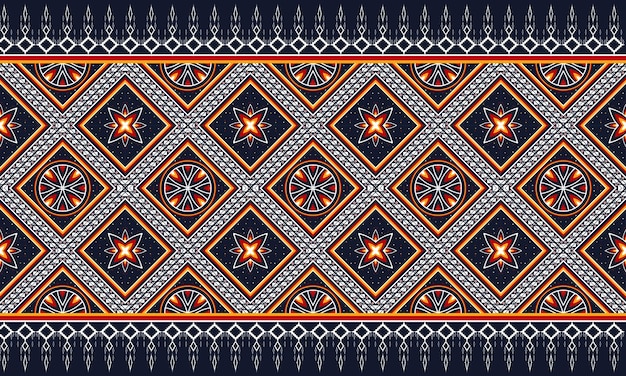 Geometrische etnische Oosterse patroon traditionele ontwerp voor achtergrond, tapijt, behang, kleding, verpakking, Batik, stof, Vector illustration.embroidery stijl.