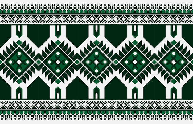 Geometrische etnische patroon traditionele achtergrond ontwerp voor tapijtbehangkledingverpakkingbatikstof vector illustratie borduurstijl oosterse naadloze bloemmotief