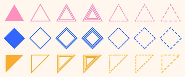 Vector geometrische figuren rhombus vierkante driehoek veel kleurrijke figuren variaties van figuren vector i