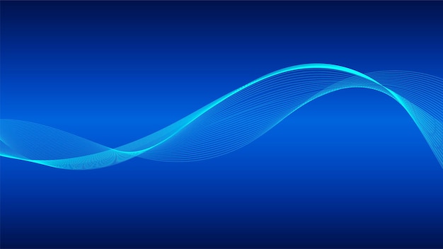 Geometrische gebogen lijnen in gradiënt vormen dynamische futuristische abstracte stroompatronen
