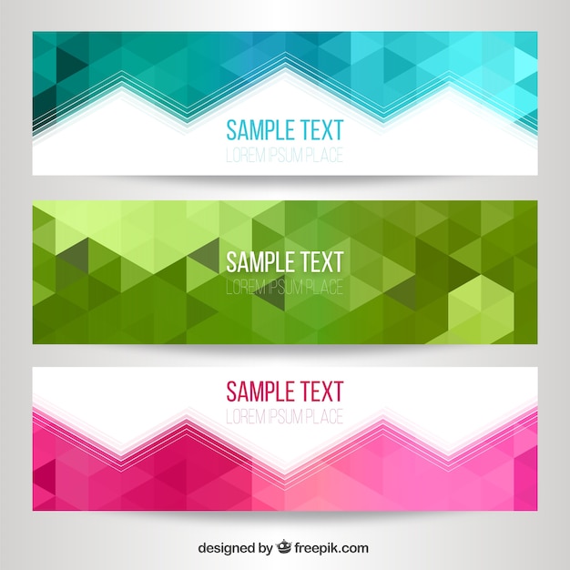 Vector geometrische gekleurde banners