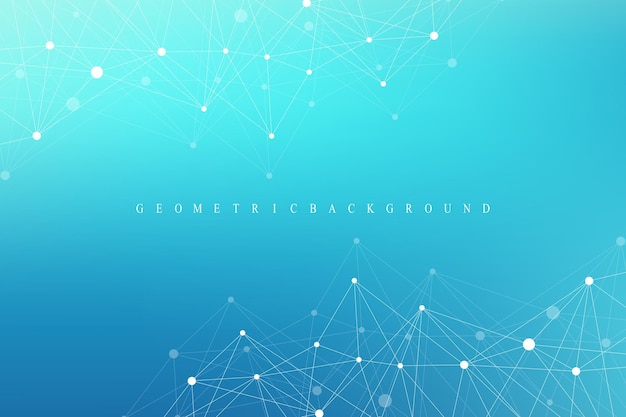 Geometrische grafische achtergrondmolecule en communicatie
