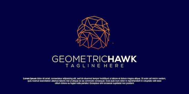 Geometrische Hawk vectorillustratie in zwart-wit zwart-wit kan worden gebruikt als tattoo ontwerp sticker stencil