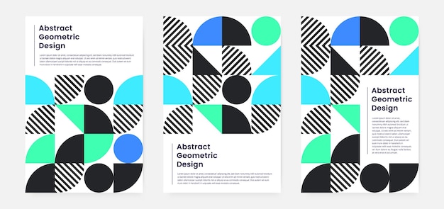 Geometrische illustraties omslag set achtergrond