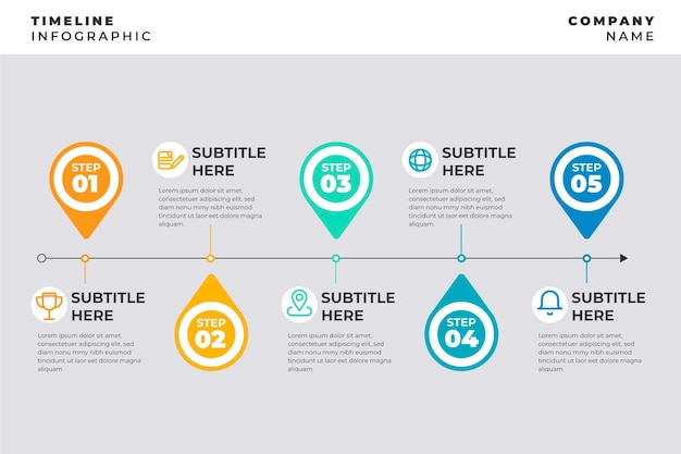 Vector geometrische infographic met tijdlijn