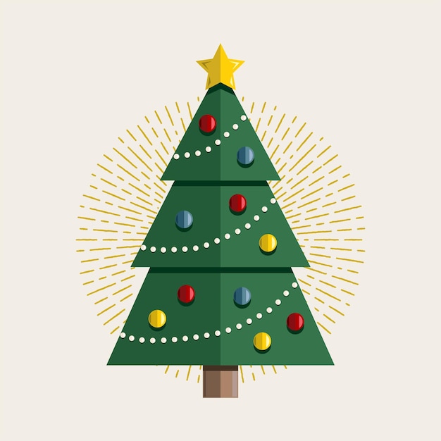 Geometrische kerstboom vectorillustratie