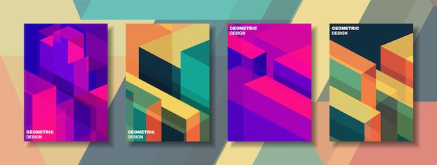 Geometrische kleurrijke sjabloon poster en achtergrond trendy cover abstract ontwerp