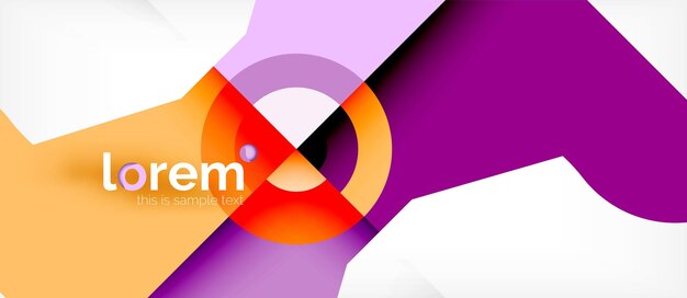 Geometrische kleurrijke vormen compositie abstracte achtergrond Minimaal dynamisch ontwerp