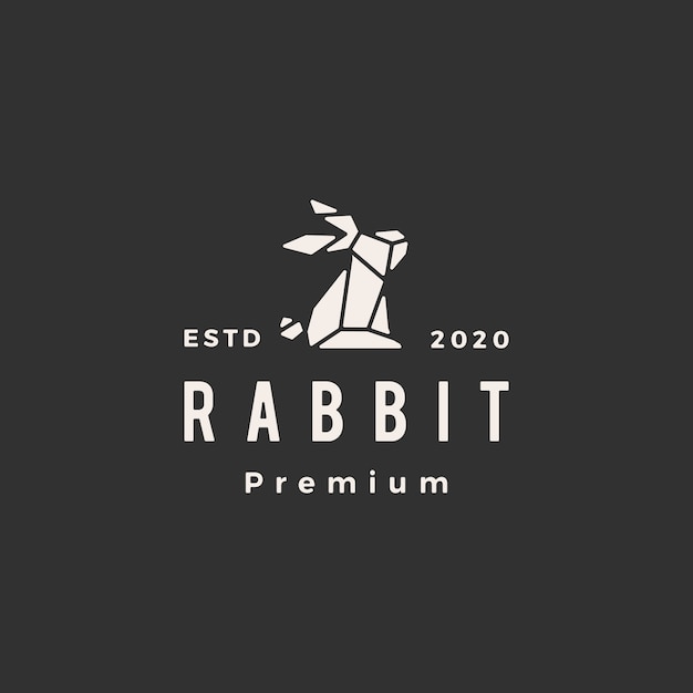 Geometrische konijn haas bunny hipster vintage logo pictogram illustratie