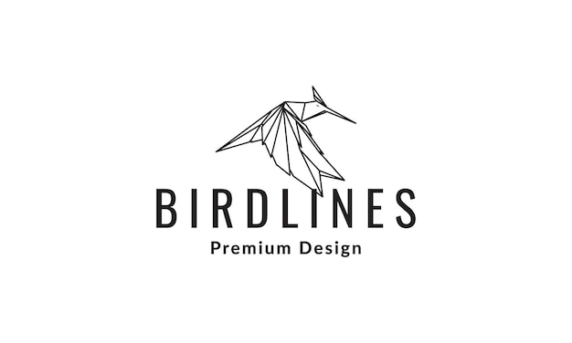 Geometrische lijnen moderne kolibrie logo symbool pictogram vector grafisch ontwerp illustratie