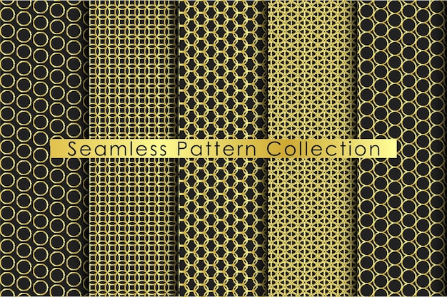 Geometrische luxe patroonset Geometrische naadloze patroonset