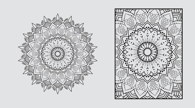 Geometrische Mandala-ontwerpachtergrond met Mandala-kleurplaat Ontwerp