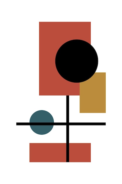 Vector geometrische midcentury wall decor achtergrond vector