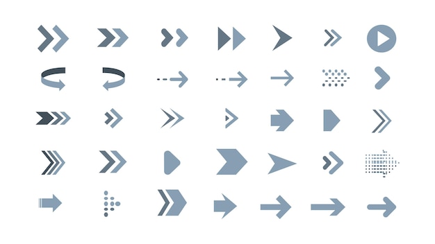 Geometrische pijlen Icon Shape set