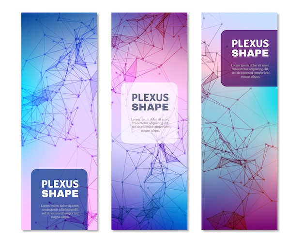 Geometrische plexus vormt verticale banners