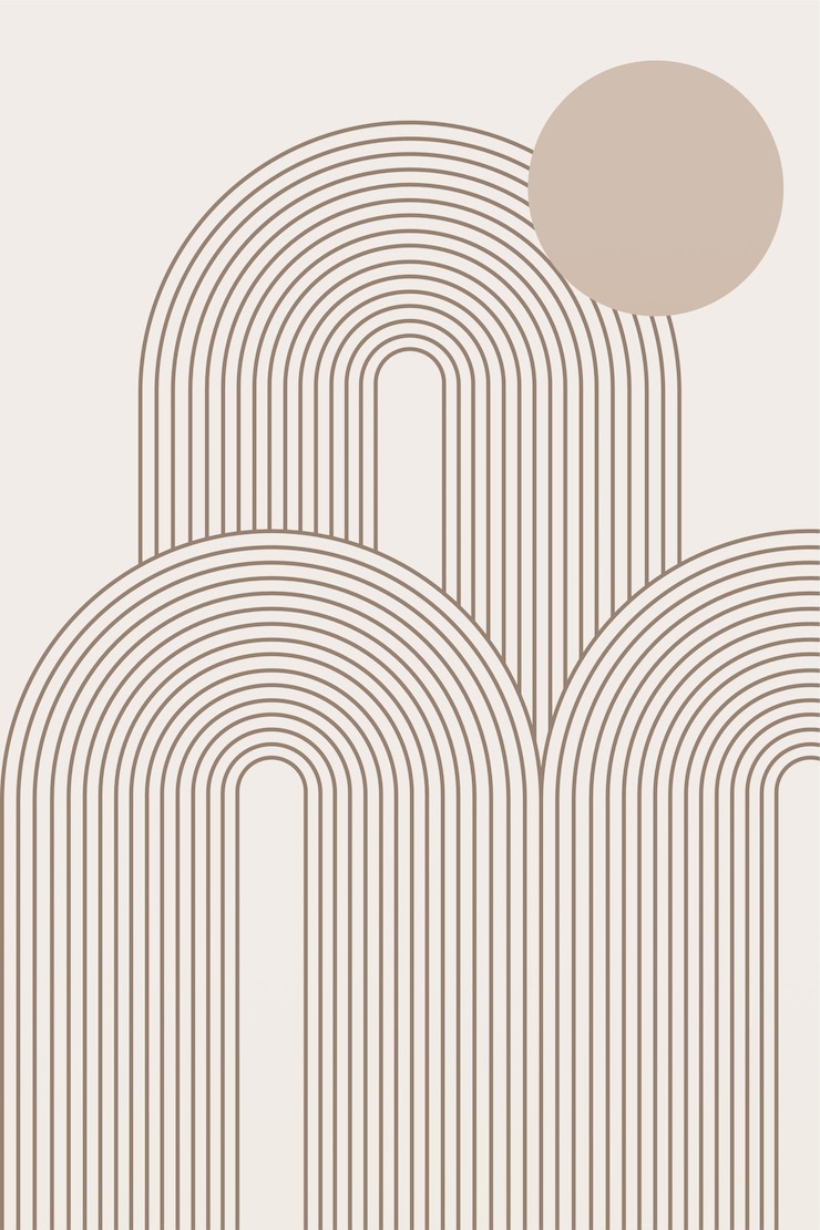Vector geometrische regenboogboogen achtergrond midden-eeuwse moderne regenboogs achtergrondillustratie