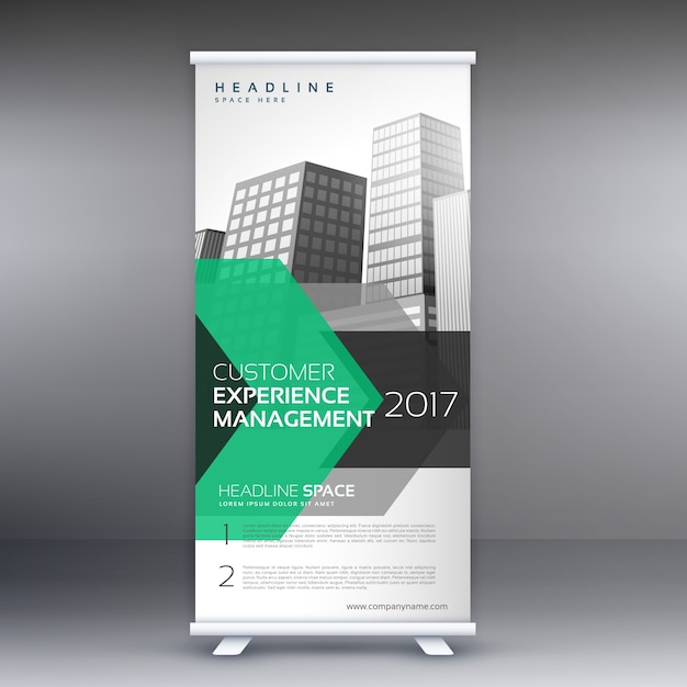 Geometrische roll-up banner vector design sjabloon voor uw presentatie