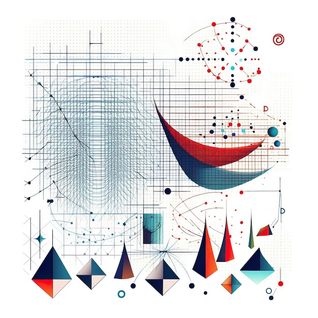 Vector geometrische vector computergraphics op witte achtergrond