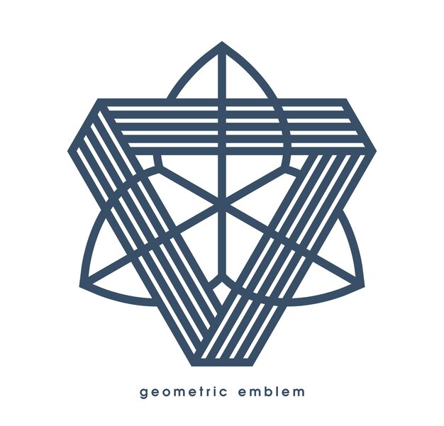 Vector geometrische vector lijn kunst logo geïsoleerd op wit abstracte lineaire hedendaagse stijl symbool geometrische vorm embleem bedrijf corporate branding grafisch ontwerp element