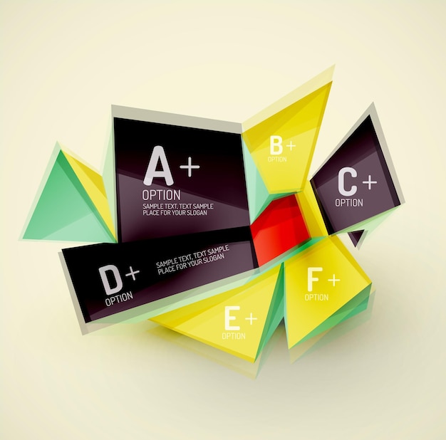 Geometrische vormen met voorbeeldtekst Abstracte sjabloon