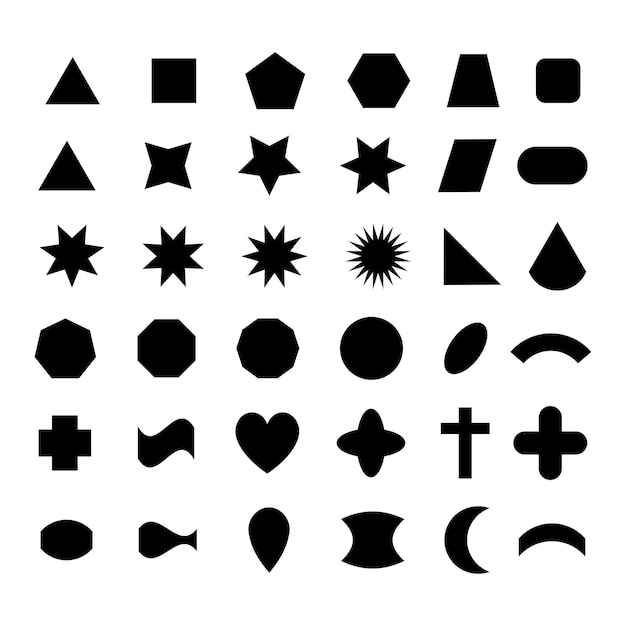 Geometrische vormen verzameling vector Zwarte verzameling van geometrische