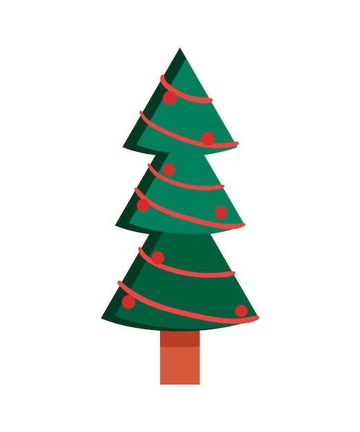 Geometry Christmas Tree in Flat Style