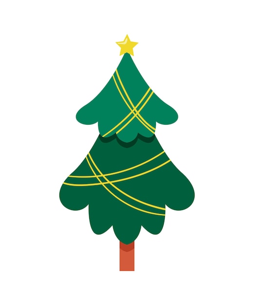 Geometry Christmas Tree in Flat Style