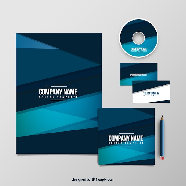 Geometry company blue template pack